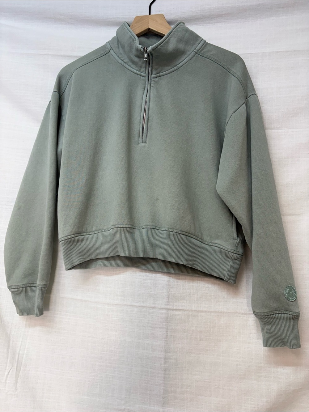 Victoria’s Secret Pink Green Fleece 1/2 Zip Pullover Size XS